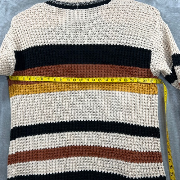 Hem‎ & Thread Sweater Striped Cardigan Open Front Knit Boho Women's Large Comfy - Picture 10 of 11